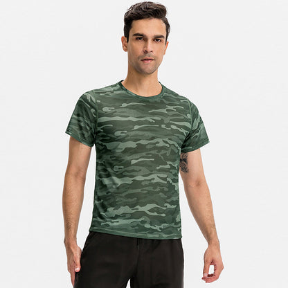 Loose T-shirt Running Camo Speed Dry breathable short sleeve top 5 color 01214