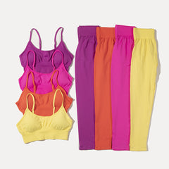 Seamless yoga suit fitness suit fast dry  6 sets 4 colors