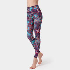 Printed yoga pants for tight height waist and hip lift in 8colors