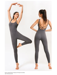 Women's air yoga suit with breast cushion sexy peach butt onesie