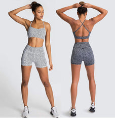 Instagram's hot yoga two-piece summer women's adjustable bra shorts workout suit 9 colors