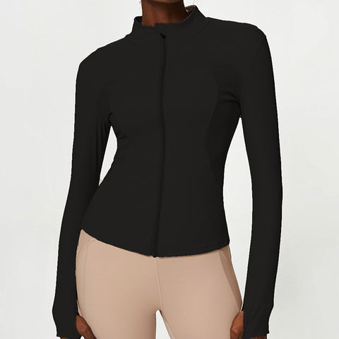 Blazer women's zip-up fitness suit long sleeve yoga coat 4 colors