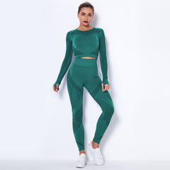 Long sleeve suit yoga suit sports fitness running yoga pants for women