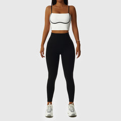 Yoga suit matching color nude fitness suit Breathable exercise suit 6 colors