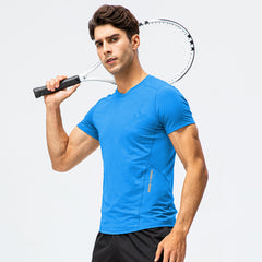 Reflective print Quick Drying Exercise Short Sleeve Running T-shirt Fitness Suit 7 color D15009