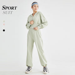 Autumn winter leisure hoodie long sleeve coat two sets of sportswear 4 color