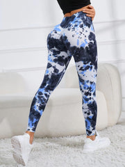Hip lifting drop dye gradient tie-dye tight height waist sports fitness pants 10 colors-1