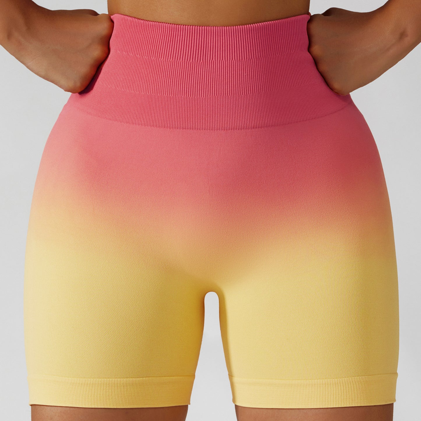 Gradient seamless yoga shorts High waist Stretch butt lift fitness pants 9 colors