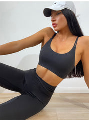 Double Suspender Yoga Vest Nude Feeling Sports Bra 5 colors