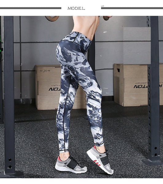 Printed leggings tight height waist lift hip 4 colors
