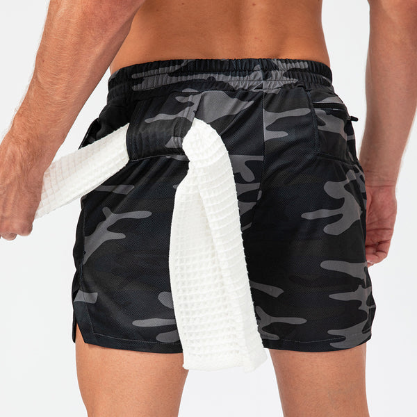 Men's camo Fast Drying Breathable fitness pants with towel button 5 color D13004