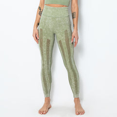 Seamless high elastic sports tight breathable mesh wash yoga pants 4 colors