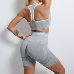 Fitness Yoga shorts Set high waist tight peach butt lift