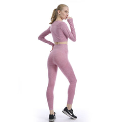 Snowflake Yoga suit Breathable soft delicate hygroscopic high-waist-long pants long-sleeve suit 8 colors