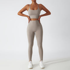 Environmental protection regeneration high waist hip lift Yoga pant set 6 colors