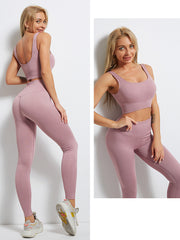 Hip high waist tight running pants running yoga bra fitness set 9 colors