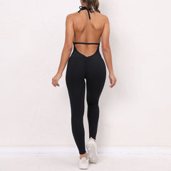 Lace-up jumpsuit quick dry tight yoga one-piece 7 colors