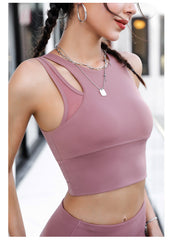 New shockproof bra buttock lifting peach pants running yoga fitness suit