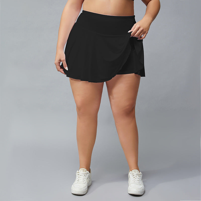 Plus size gym shorts against light speed dry breathable tennis skirt pleated skirt in 4 colors