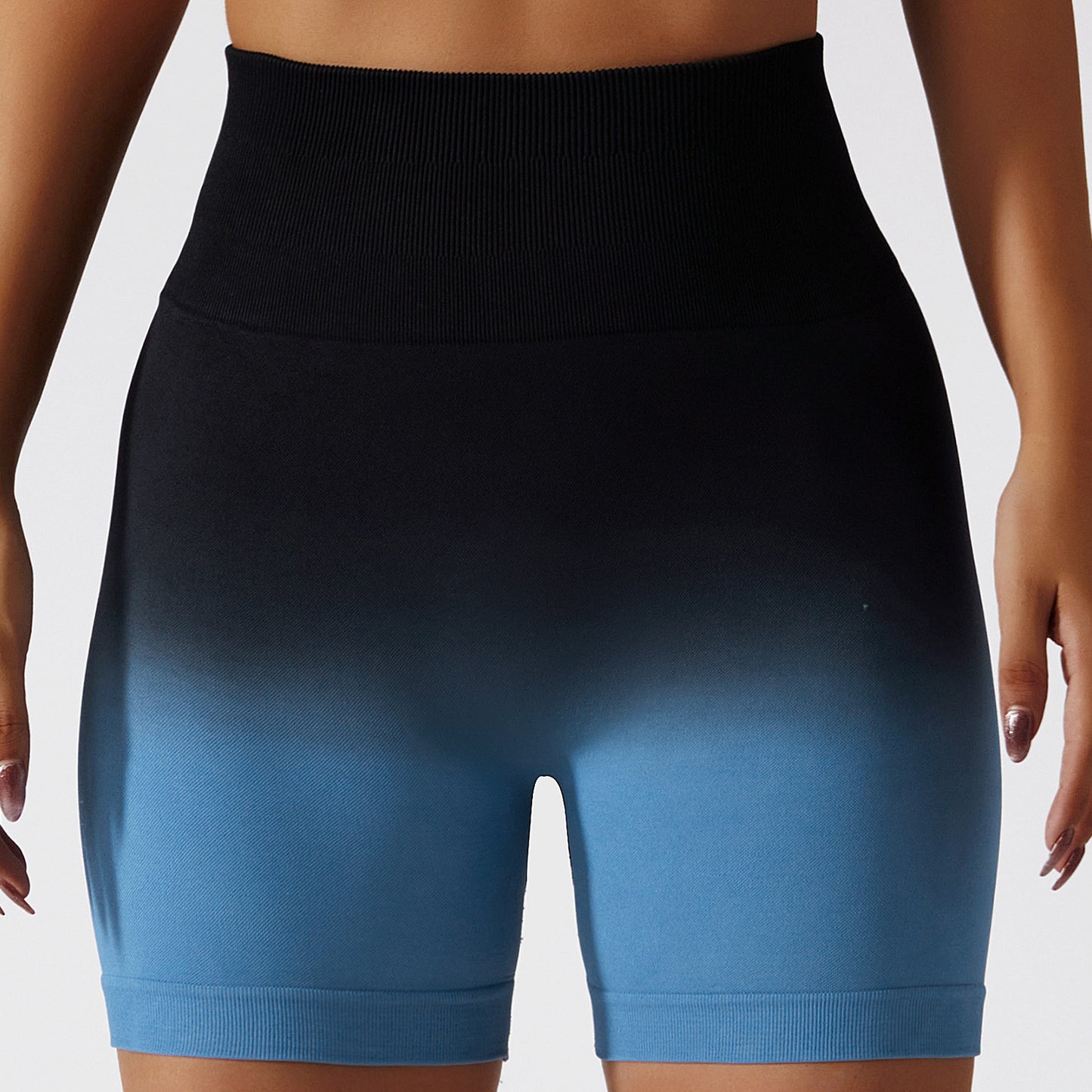 Gradient seamless yoga shorts High waist Stretch butt lift fitness pants 9 colors