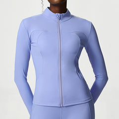 Blazer women's zip-up fitness suit long sleeve yoga coat 4 colors