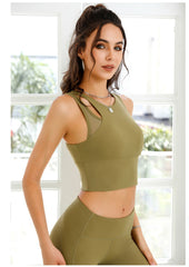 New shockproof bra buttock lifting peach pants running yoga fitness suit
