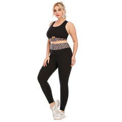 Gym suit plus size yogaskinny Barbie pants sports bra with zipper pockets