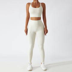 Environmental protection regeneration high waist hip lift Yoga pant set 6 colors
