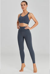 YKK Velcro quick dry high-end large size yoga suit set in 6 colors