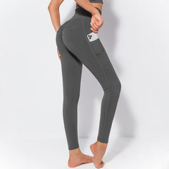 Women wear leggings with side pockets for shape butt lift stretch and slimming 5 colors