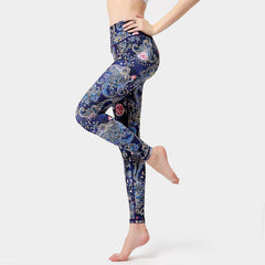 Printed yoga pants for tight height waist and hip lift in 8colors