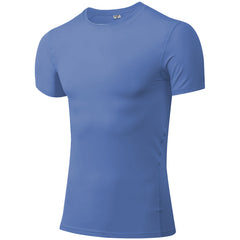 Men's skintight training short sleeve fitness clothes Stretch quick dry T-shirt 12 color 1003