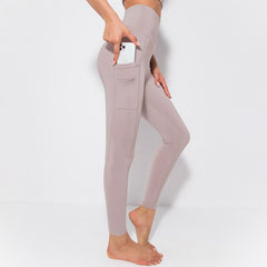 Women wear leggings with side pockets for shape butt lift stretch and slimming 5 colors