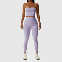 Yoga suit matching color nude fitness suit Breathable exercise suit 6 colors
