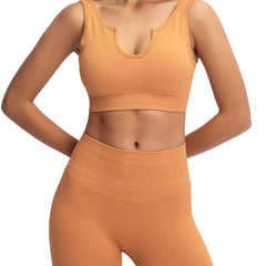 Sexy sports vest fitness suit women's suit long sleeve pants seamless yoga dress 6 colors