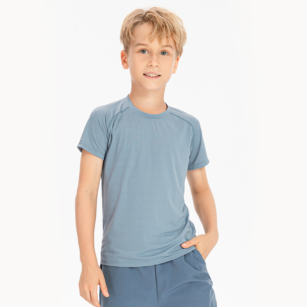 Short sleeve ice sense quick drying children's clothes loose breathable fitness clothes T-shirt 23208