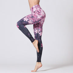 New printed yoga pants women's high waist hip lift tight quick drying yoga suit 6 colors
