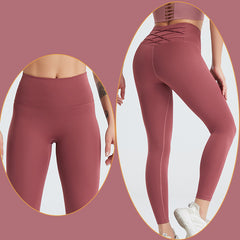 High-waisted hip-lifting skintight quick-dry running peach sports pants in 4 colors