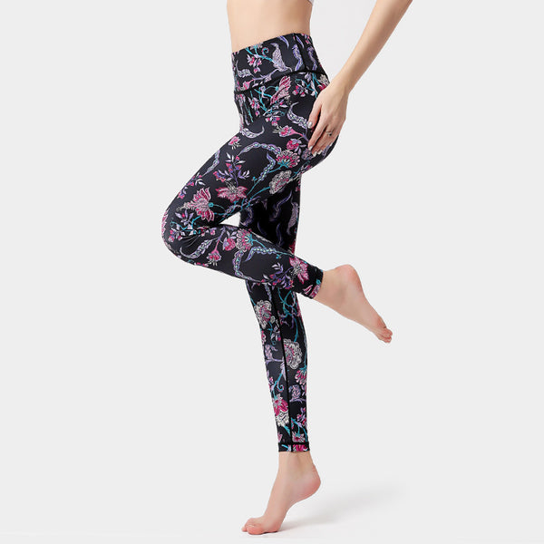 Printed yoga pants for tight height waist and hip lift in 8colors
