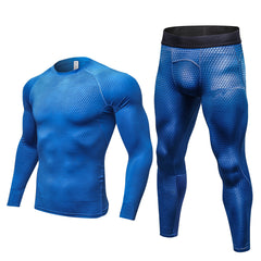 Printed tight height elastic Training suit Long sleeve trousers sport two-piece set 4010+4029  5 colors