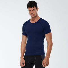 Men's quick dry suit short sleeve fitness sweatshirt high stretch 7 color 01217