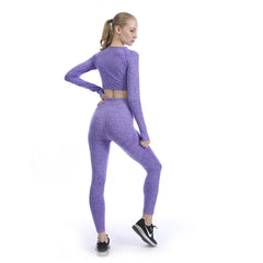 Snowflake Yoga suit Breathable soft delicate hygroscopic high-waist-long pants long-sleeve suit 8 colors