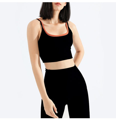 Yoga bra fitness sports bra Europe and The United States shock-proof gathered yoga vest bra