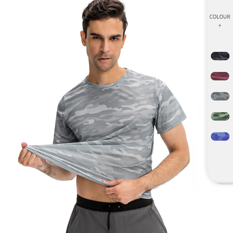 Loose T-shirt Running Camo Speed Dry breathable short sleeve top 5 color 01214