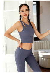 New shockproof bra buttock lifting peach pants running yoga fitness suit