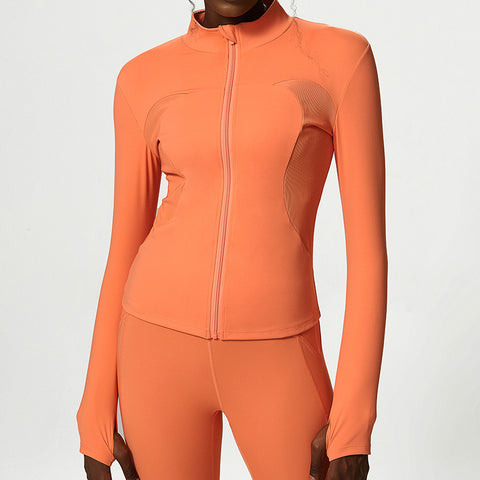 Blazer women's zip-up fitness suit long sleeve yoga coat 4 colors