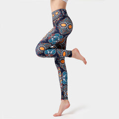 Printed yoga pants for tight height waist and hip lift in 8colors