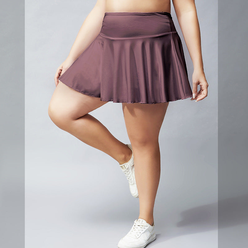 Plus size gym shorts against light speed dry breathable tennis skirt pleated skirt in 4 colors