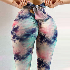 Fitness high elastic wicks digital printed Tight pants High waist slim 9 colors