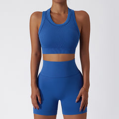 High waist and hip lift shock-proof seamless yoga suit set in 10 colors